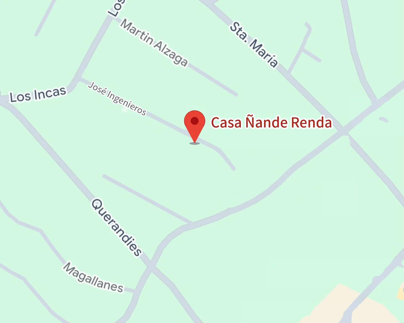 Mapa con la ubicación de la Casa Ñande Renda