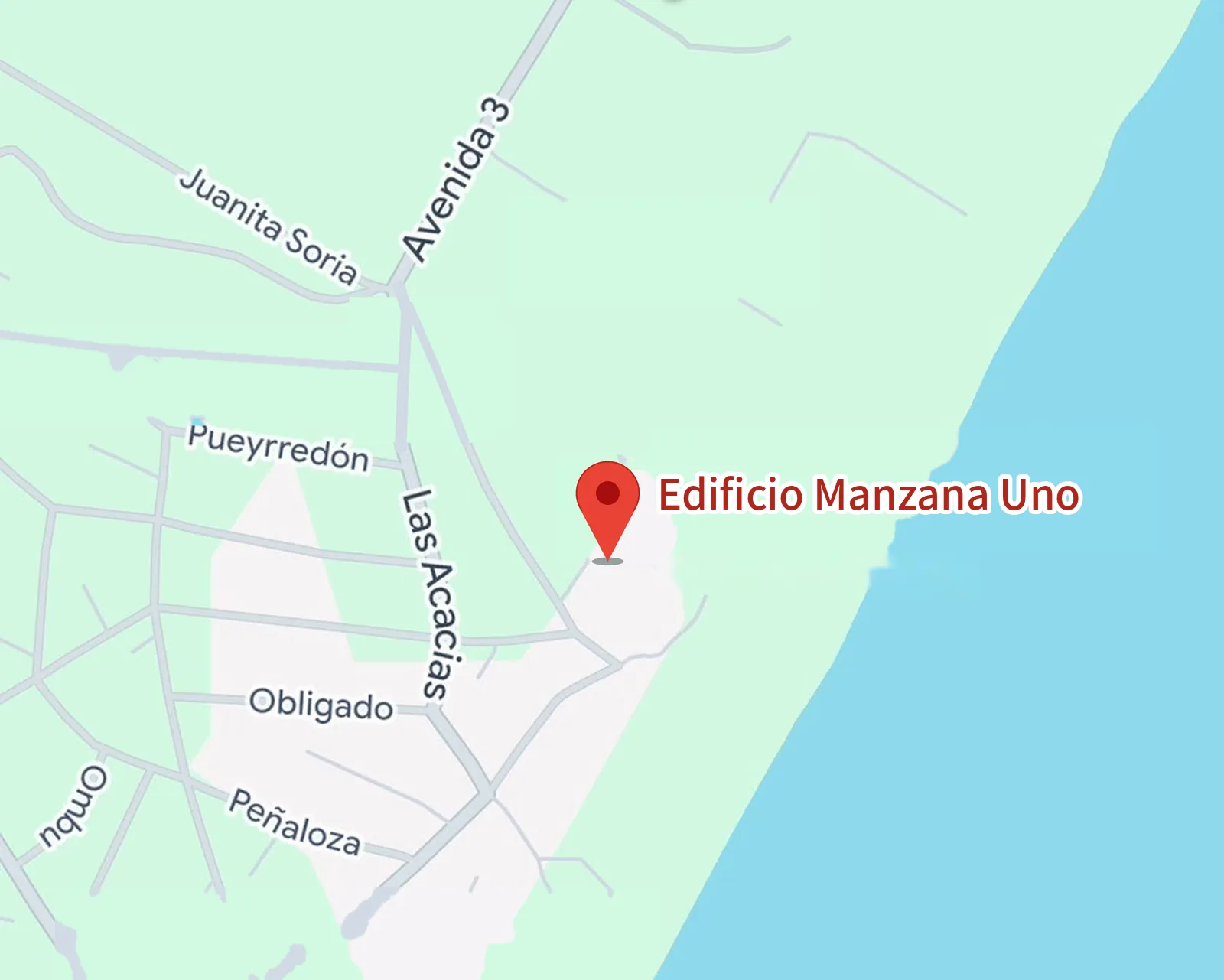 Mapa con la ubicación de Edificio Manzana Uno